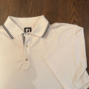 Foot Joy Golf White Short Sleeve Polo Shirt, size Large